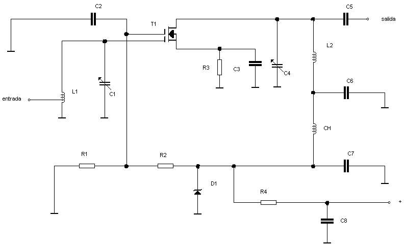 Preamplificador recepci&oacute;n RF para 26-31 Mhz 